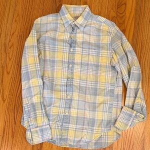 J. Crew Casual Madras Plaid Shirt in Blue and Yellow